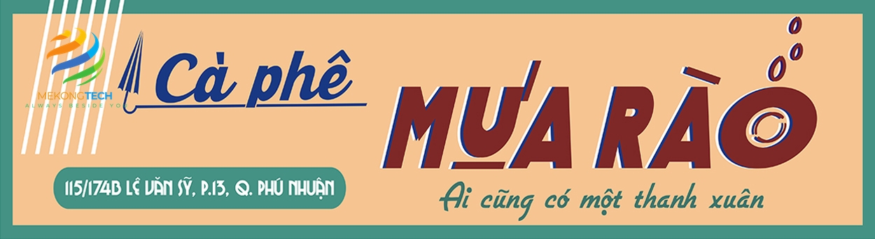 Vẽ bảng hiệu bằng tay cho quán cà phê Mưa rào